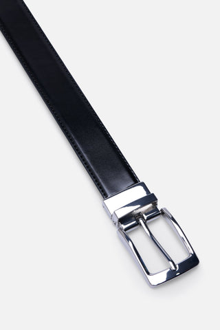 BELT DOUBLE BLACK/BURGUNDY NICKLE SATIN 3.5CM  - Fashion  from Albione - Just 99 zł! Shop Now at Albione