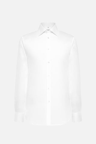 SHIRT WHITE SATIN BUTTON L