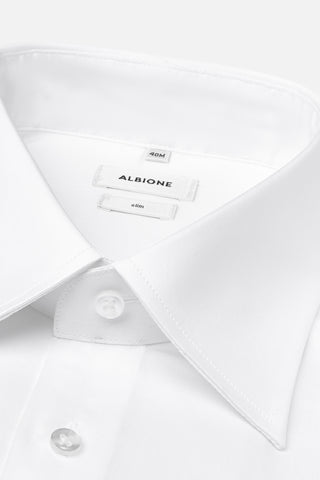 SHIRT WHITE SATIN BUTTON L