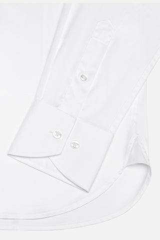 SHIRT WHITE SATIN BUTTON L