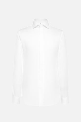 White Double Cuff Cotton Shirt Satin